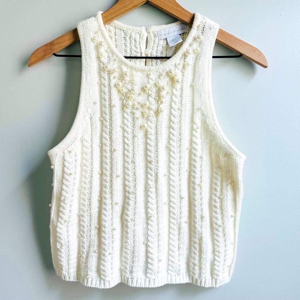 House of Harlow 1960 Cream Knit Tank Top